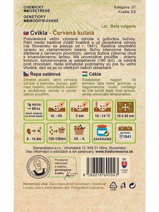Semenárstvo Cvikla Egyptian 2g