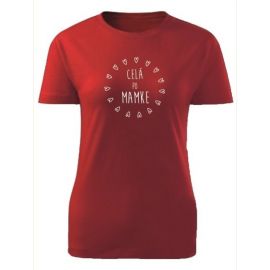 Tričko celá po mamke Dámske klasik Červené
