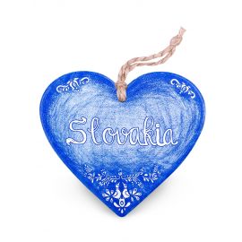 Drevené srdce Slovakia folk - modrá