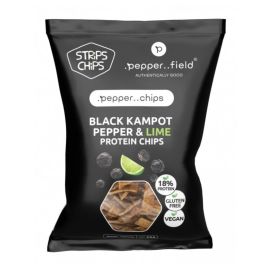 Strips Chips Black Kampot pepper and Lime protein chips 80g