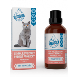 Topvet Ušné olejové kvapky prevent pre mačky 50ml