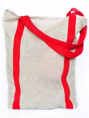 Nákupná ľanová taška - červená