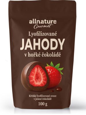 Allnature Lyofilizované jahody v horkej čokoláde 100g