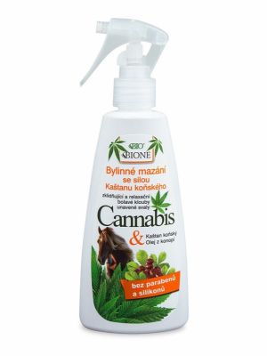 Bione Cosmetics - Bylinné mazanie sprej Cannabis s pagaštanom konským 260 ml