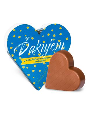 Chocolate Patrik Čokoládové srdce modré mliečne - Ďakujem 