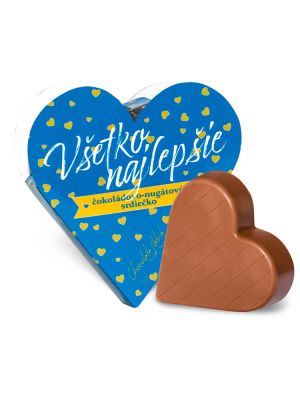 Chocolate Patrik Čokoládové srdce modré mliečne - Všetko najlepšie 