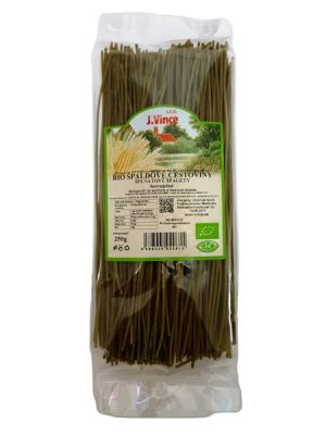 J. vince BIO Špenátové špagety špaldové cestoviny bezvaječné 250g