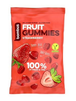 Bombus Fruit Gummies ovocné kúsky - jahoda 35g