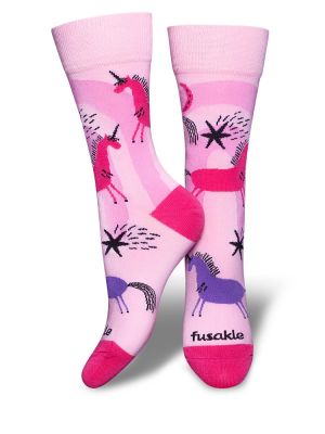 Fusakle ponožky Jednorožec ružový