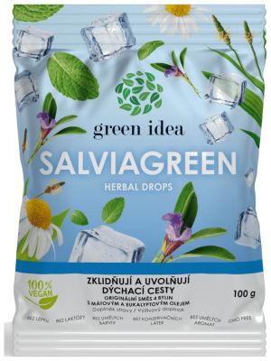 Green Idea Bylinné cukríky Salviagreen - Uvoľnenie, dýchacie cesty 100g
