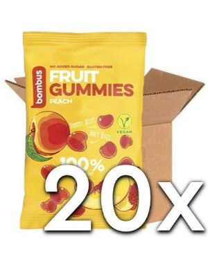 Bombus Fruit Gummies ovocné kúsky - broskyňa 35g | 20ks v kartóne