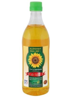 Klátovský olej 200°C Panenský slnečnicový na vyprážanie a fritovanie 1 liter