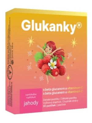 Natures Glukánky Detské pastilky Jahoda 30ks