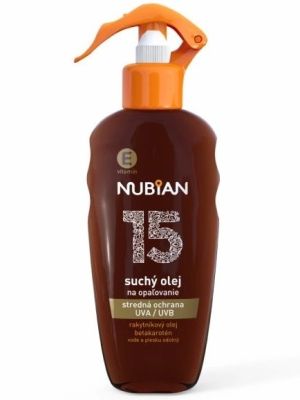 Nubian Suchý olej na opaľovanie SPF15 sprej 200ml
