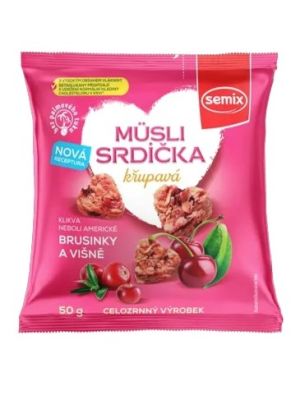 Semix Müsli srdiečka brusnice a višne 50g