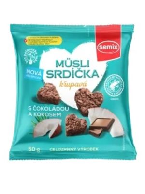 Semix Müsli srdiečka s čokoládou a kokosom 50g