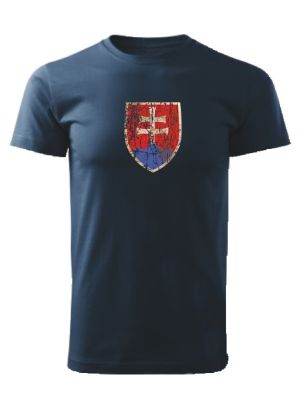 Tričko Slovenský znak Unisex retro klasik námornícke modré-S