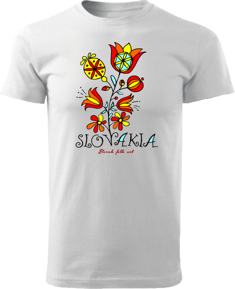 Tričko Slovakia kvet Unisex Biele