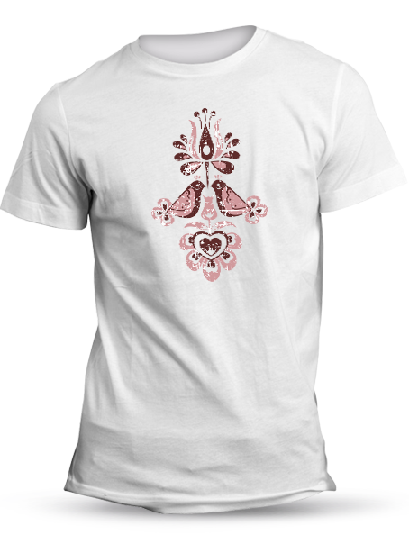 Tričko vtáčiky 1 retro Unisex Biele