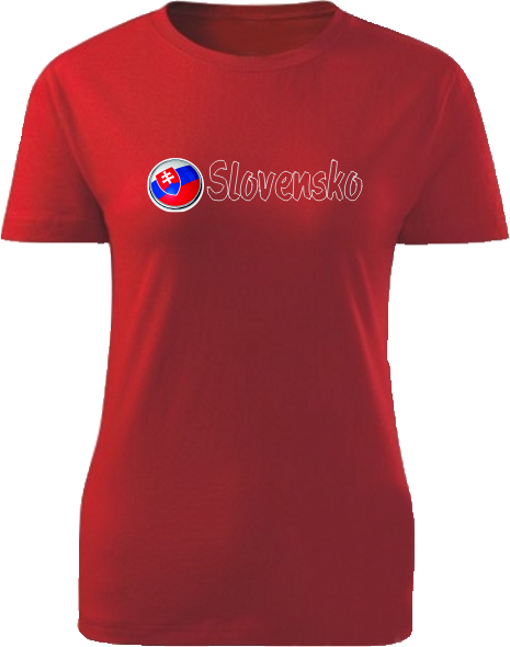 Tričko Slovensko Dámske klasik Červené