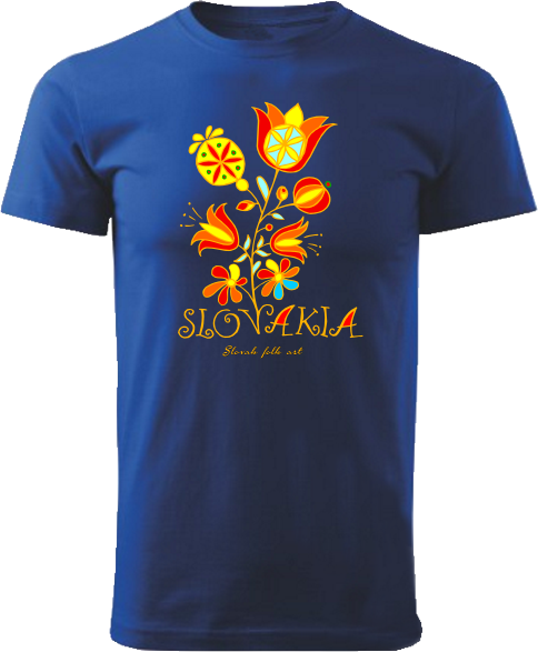 Tričko Slovakia kvet Unisex Kráľovské modré