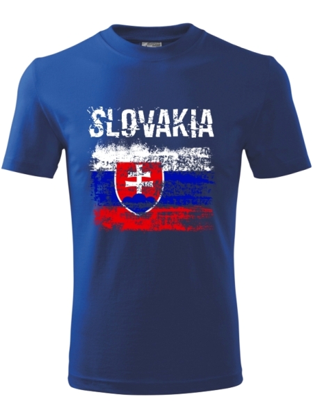 Tričko Slovakia vlajka Unisex Kráľovské modré