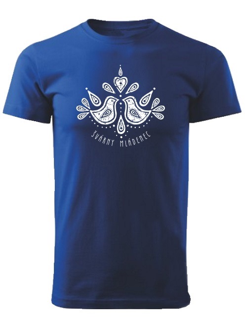 Tričko švárny mládenec folk Unisex Kráľovské modré