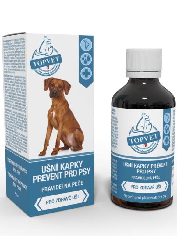 TOPVET Ušné kvapky prevent pre psov 50ml