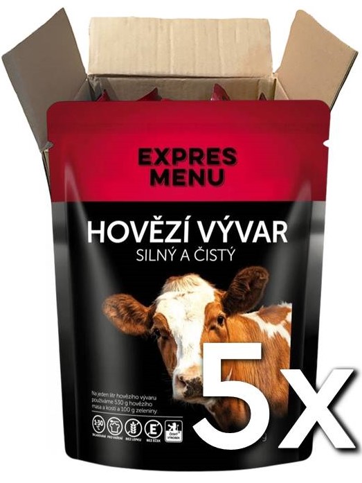 Expres menu Hovädzí vývar 2 porcie 500g | 5ks v kartóne