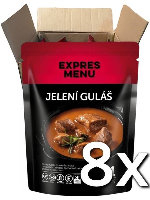 Expres menu Jelení guláš 1 porcia 300g  | 8ks v kartóne