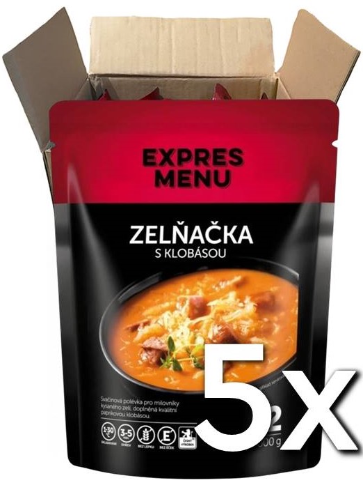 Expres menu Kapustová polievka s klobásou 2 porcie 600g | 5ks v kartóne