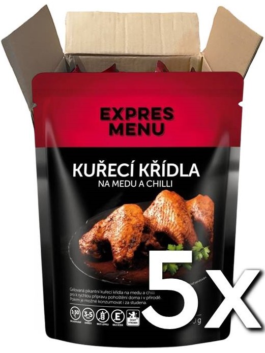 Expres menu Kuracie krídla na mede a chilli 3 porcie 300g | 5ks v kartóne