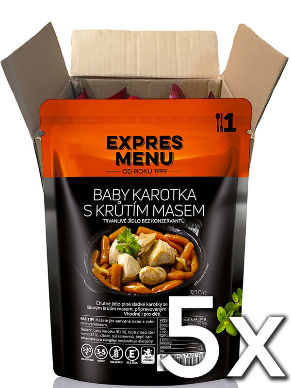 Expres menu Baby karotka s morčacím mäsom 300g | 5ks v kartóne