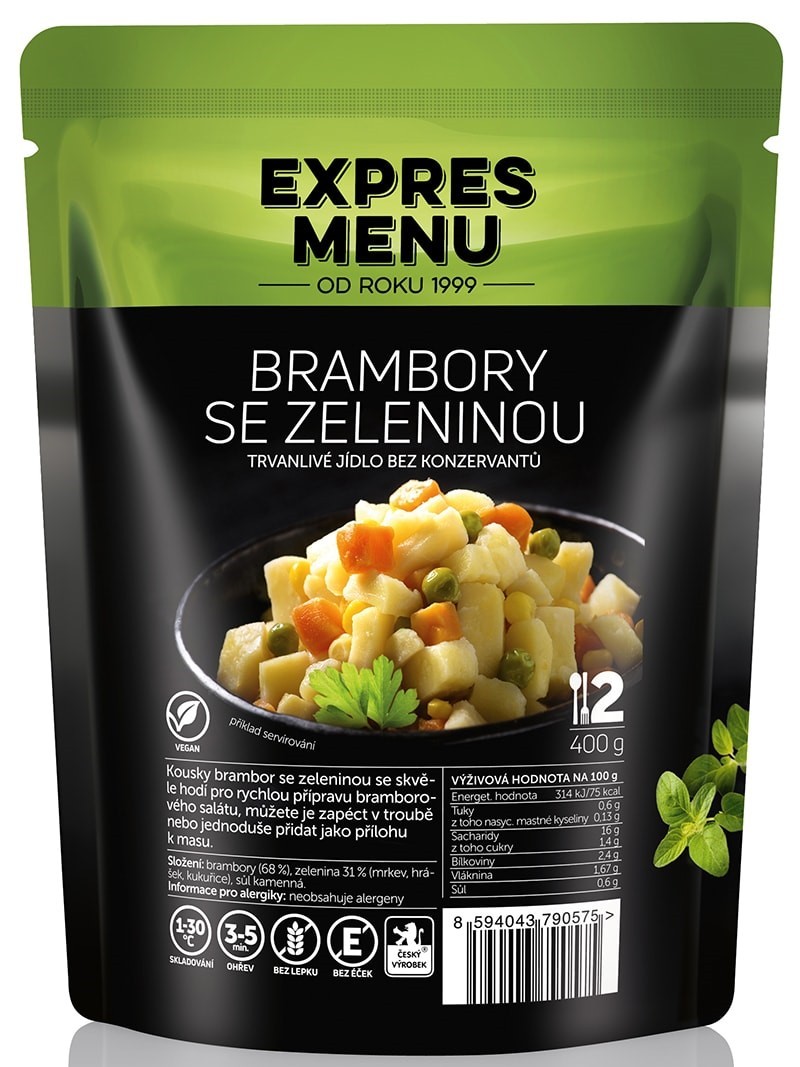 Expres menu Zemiaky so zeleninou 2 porcie 400g