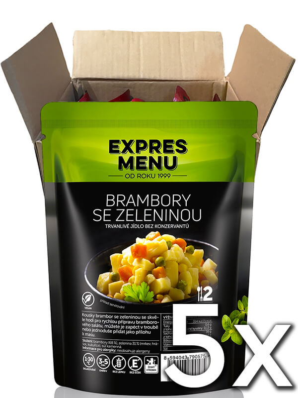 Expres menu Zemiaky so zeleninou 2 porcie 400g  | 5ks v kartóne
