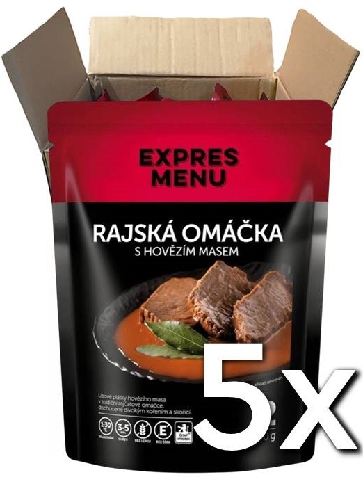 Expres menu Paradajková omáčka s hovädzím mäsom 2 porcie 600g | 5ks v kartóne