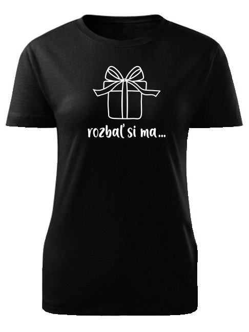 Tričko rozbaľ si ma Dámske klasik Čierne