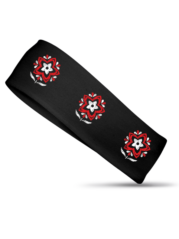 Ľudová čelenka narcis retro Čierna