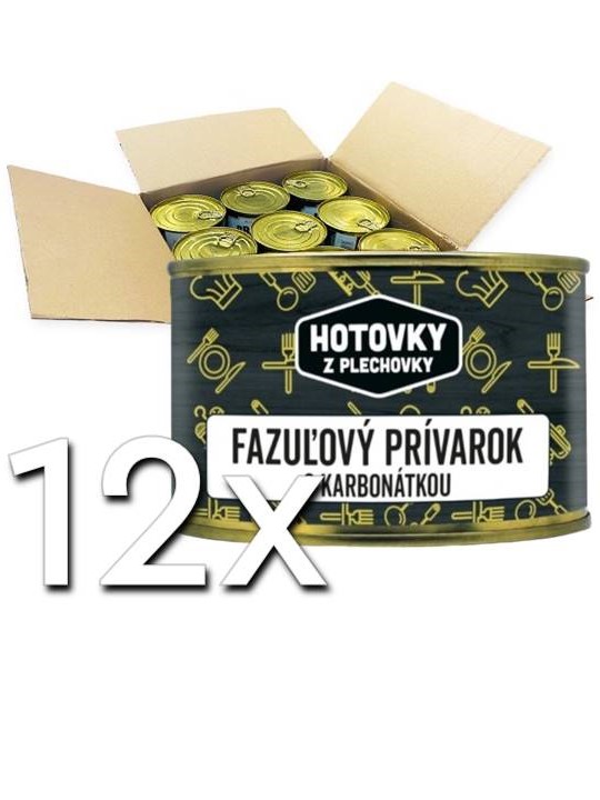 Hotovky z plechovky Fazuľkový prívarok s karbonátkou 400g | 12ks v kartóne