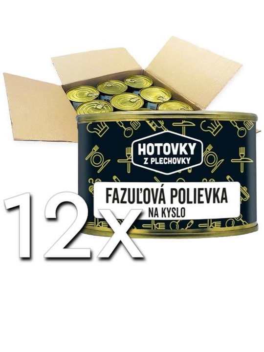 Hotovky z plechovky Fazuľová polievka na kyslo 400ml | 12ks v kartóne
