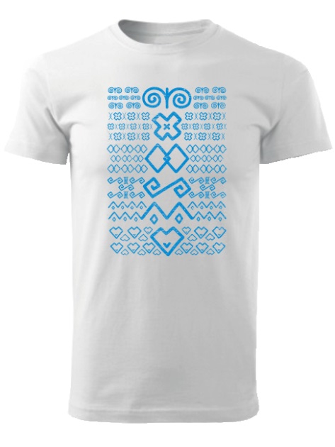 Tričko čičmany znaky retro Unisex Biele