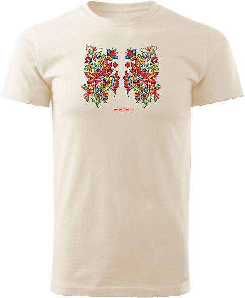 Tričko Slovak folk art kvety Unisex Natural