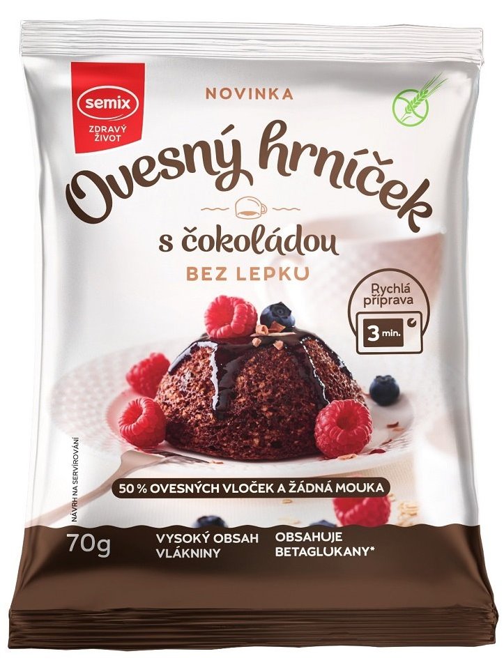 Semix Ovsený hrnček s čokoládou bez lepku 70g