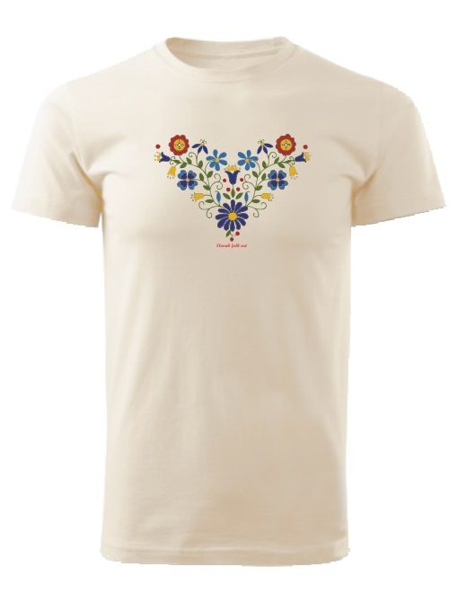 Tričko Slovak folk art lúčne kvety Unisex Natural