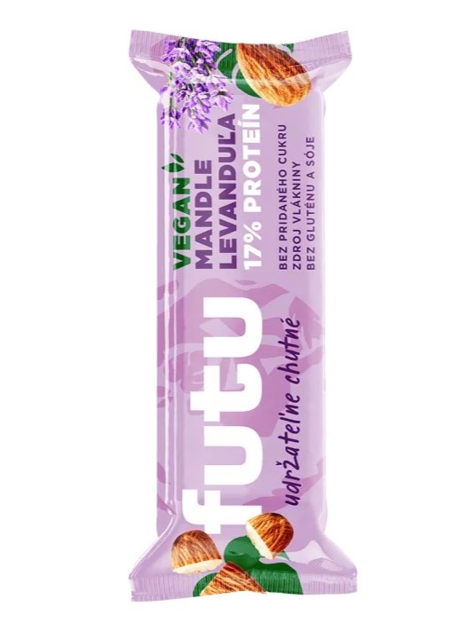 Futu Vegan mandle levanduľa tyčinka 17% proteín 40g