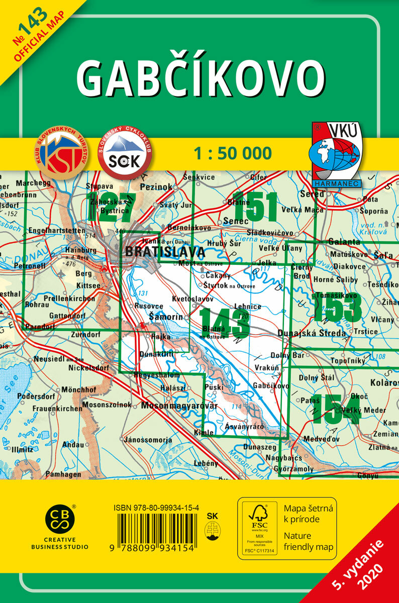 Gabčíkovo 143 Turistická mapa 1:50 000