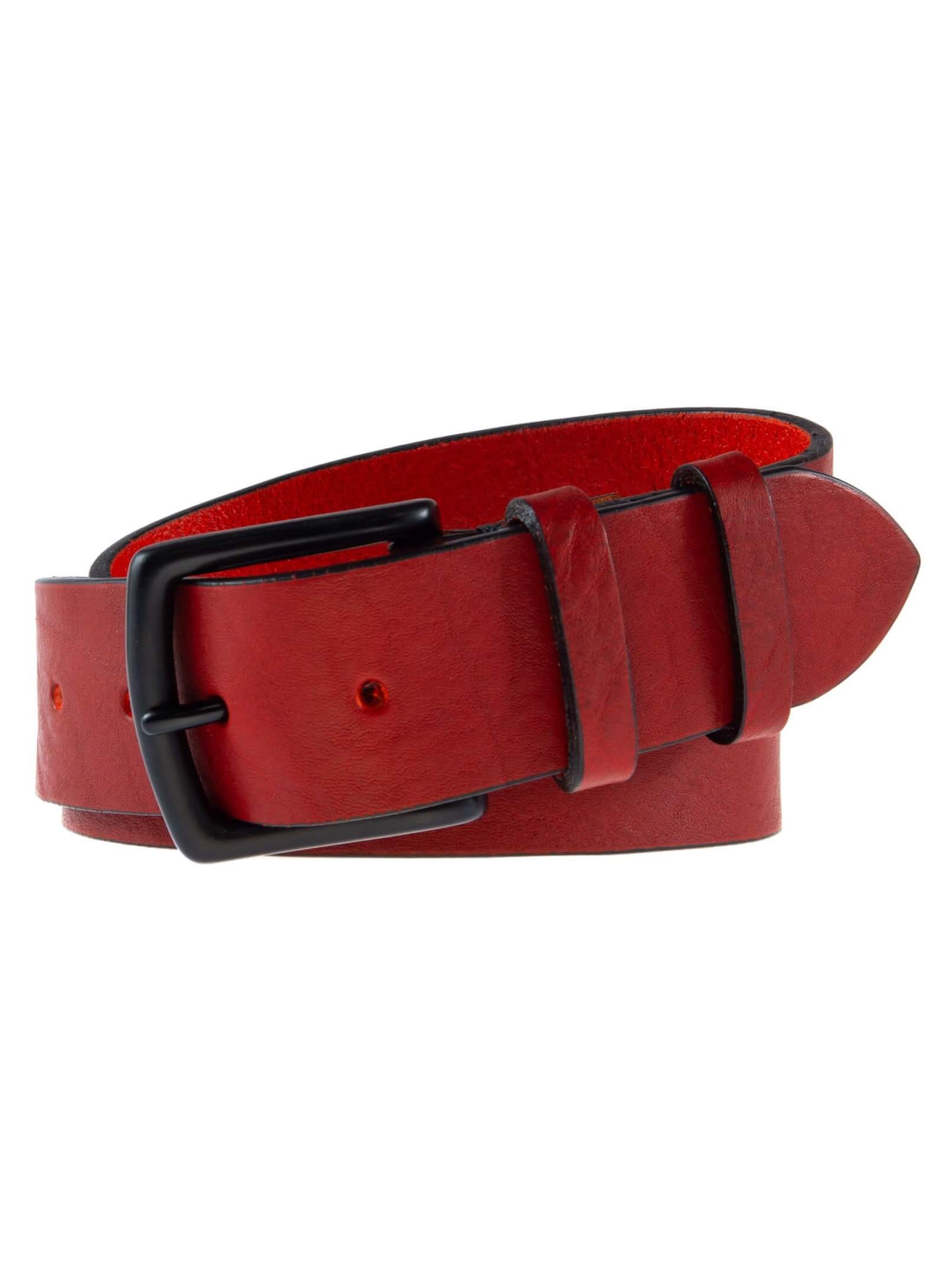 Hoffebelts Pánsky kožený opasok Red-115 CM (OBVOD PáSA)