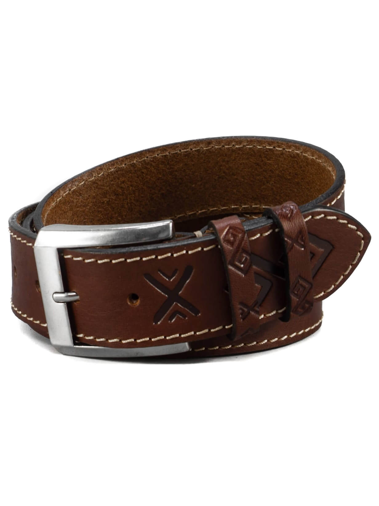 Hoffebelts Pánsky ľudový kožený opasok Samuel-105 CM (OBVOD PáSA)