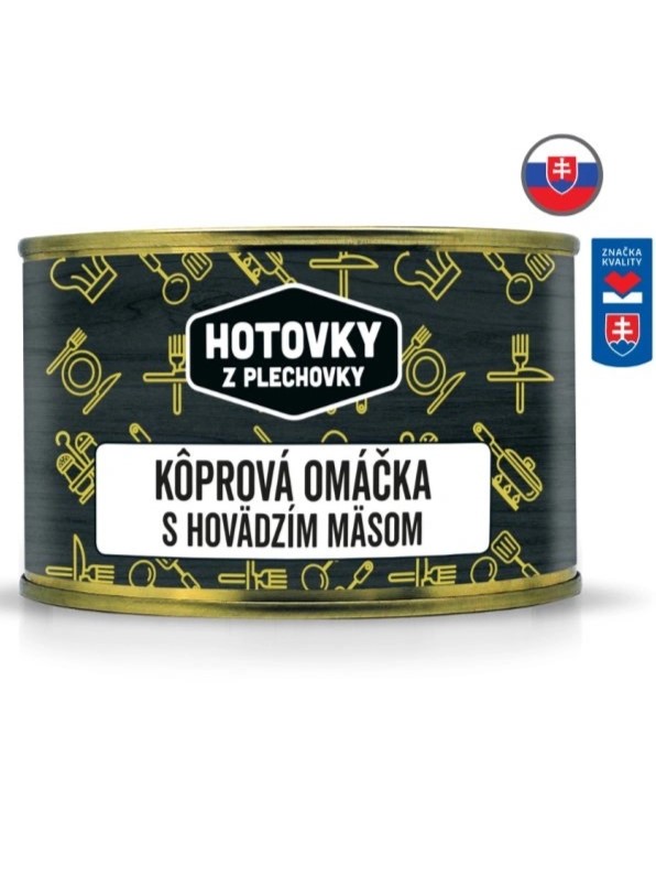 Hotovky z plechovky Kôprová omáčka s hovädzím mäsom 400g | 12ks v kartóne