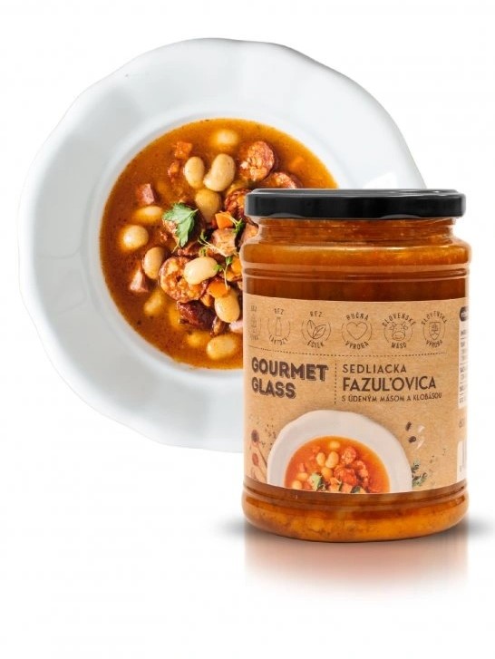Hotovky z plechovky Sedliacka Fazuľovica s údeným mäsom a klobásou 600ml